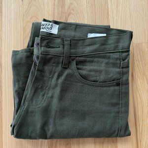 Naked & Famous Denim Super Guy - Army Green Duck Selvedge 34
